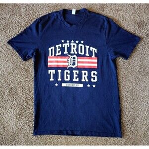 Detroit Tigers T-Shirt Men's Medium Navy Blue Short Sleeve